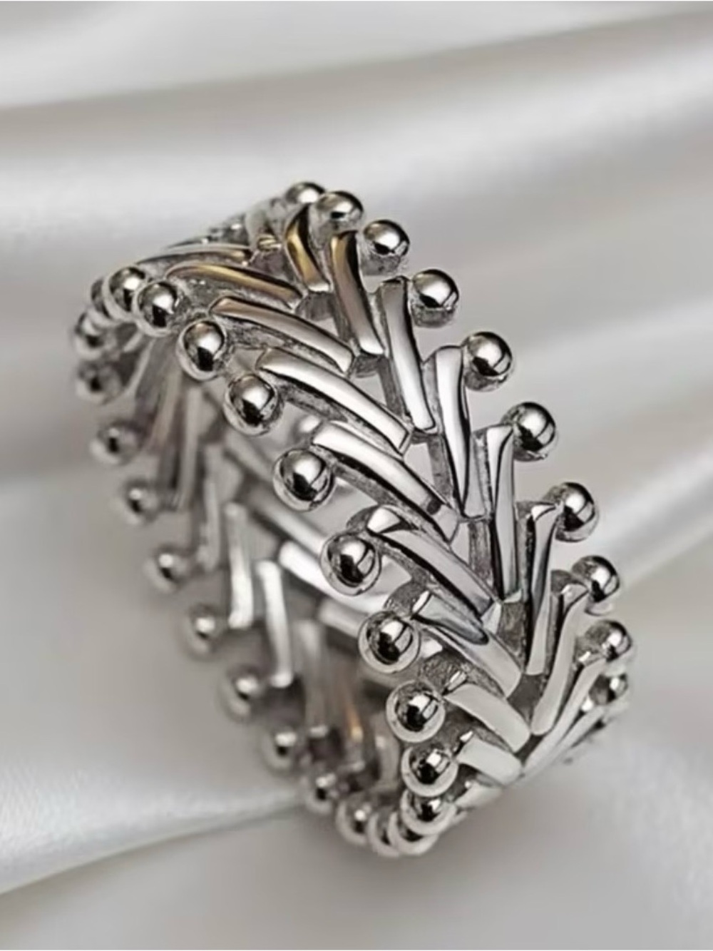 Titanium Vine Band Ring - Women Jewelry
